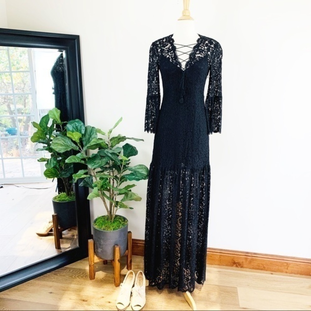 💋Rachel Zoe Adoni black lace maxi dress - Picture 4 of 16
